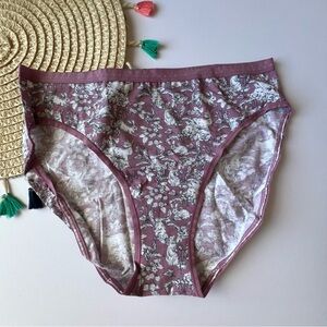 Victoria's Secret Stretch Cotton High-Leg Brief Panty Thistle Spring Toile L NEW